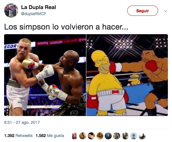 Mayweather gana por KO técnico a McGregor y en Twitter empieza el cachondeo