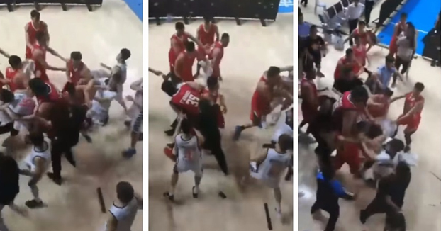 Brutal la pelea que se formó en los playoffs de la NBL china (Vídeo)