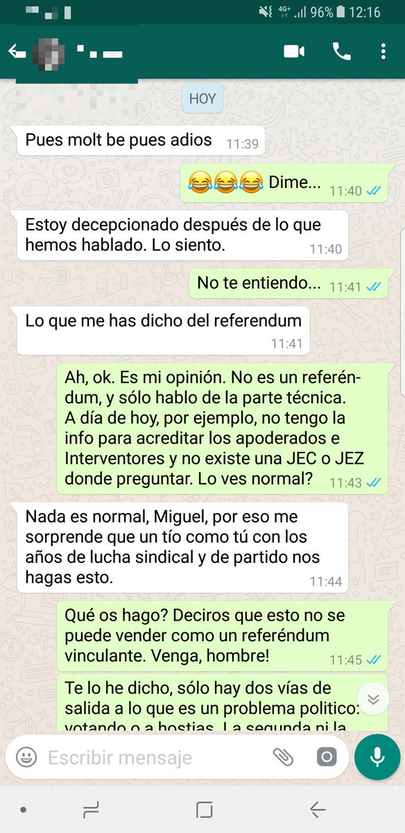 Hay días que intentas razonar y acaban llamándote franquista y fascista. Así a lo loco...