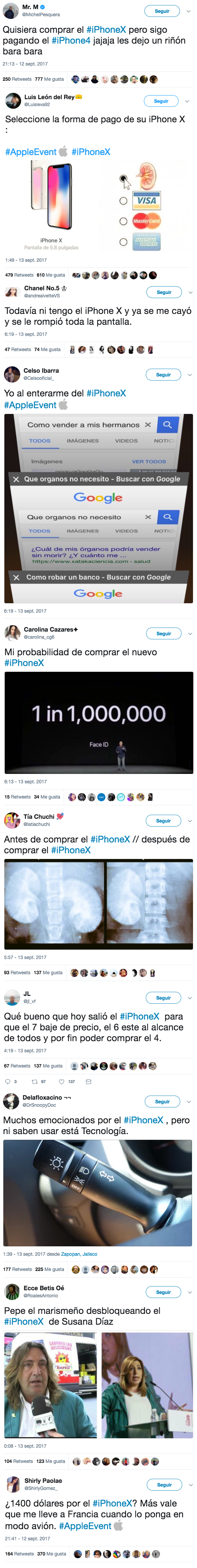 Los mejores memes y tuits sobre el nuevo iPhone X