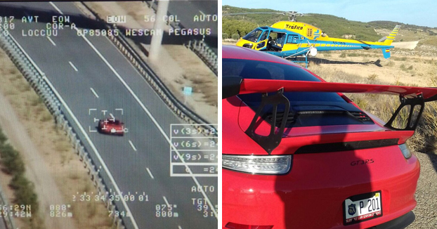 Pegasus caza a un Porsche 911 GT3 RS circulando a 245 km/h por la R-4 de Madrid