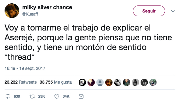 Voy a tomarme el trabajo de explicar el Aserejé, porque la gente piensa que no tiene sentido, y tiene un montón de sentido