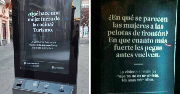 «La violencia hacia las mujeres no es un chiste» y lo acompañan con chistes denigrantes hacia la mujer