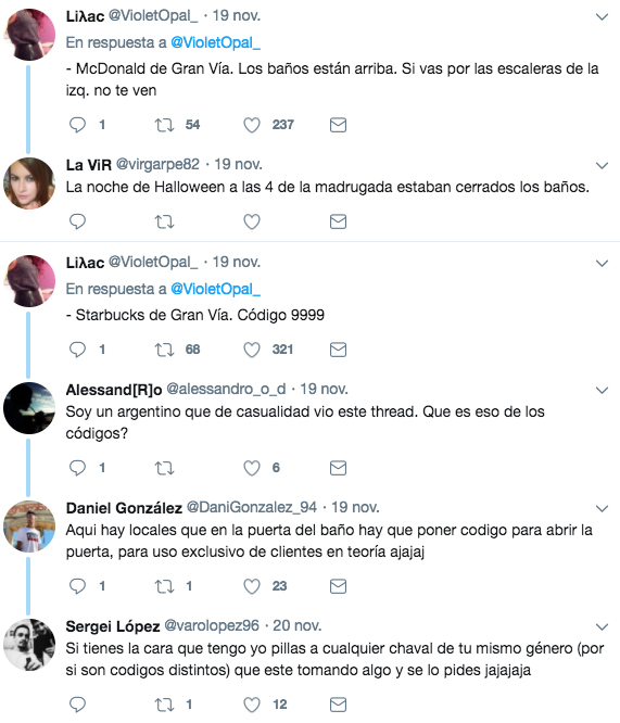 Dónde mear en Madrid gratis. Posiblemente el hilo de Twitter más útil para madrileños y turistas