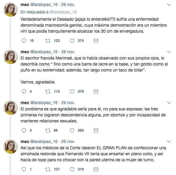 ''Tenerla grande no siempre estuvo bien''. El hilo de Twitter sobre el descomunal pene de Fernando VII