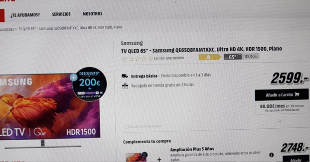 Así es como Media Markt prepara el Black Friday: Un televisor de 2.559 a 3.480 euros