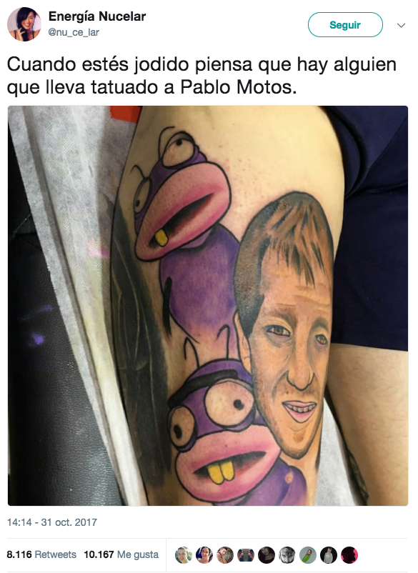 Cuando estés jodido piensa que hay alguien que lleva tatuado a Pablo Motos