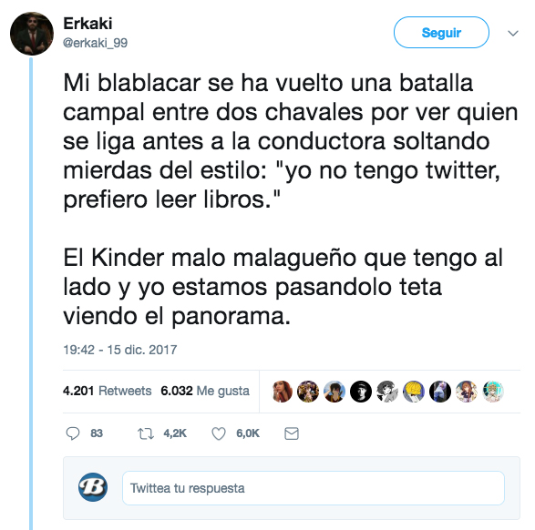 Cuenta en un hilo de Twitter cómo dos chicos intentan ligarse a la conductora de su BlaBlaCar