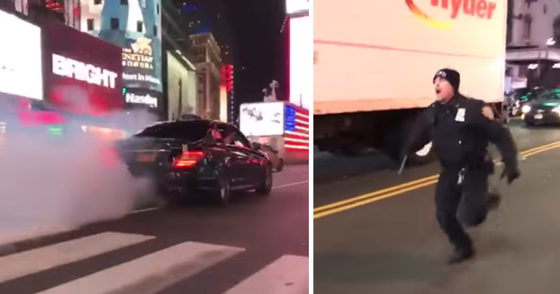 Un conductor de un Mercedes AMG atropella a un policía en Times Square y se da a la fuga