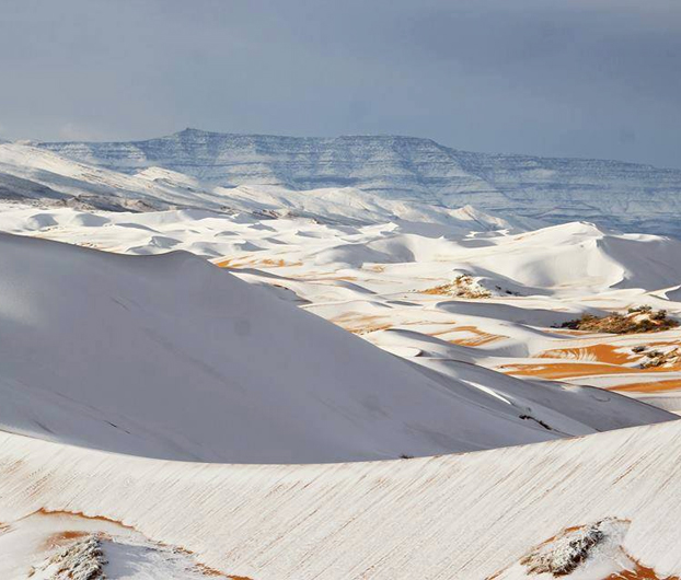 Ha nevado en el desierto del Sahara y las fotos son impresionantes