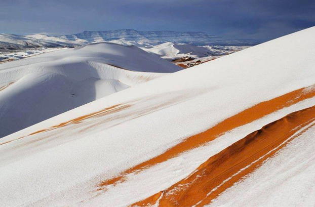 Ha nevado en el desierto del Sahara y las fotos son impresionantes