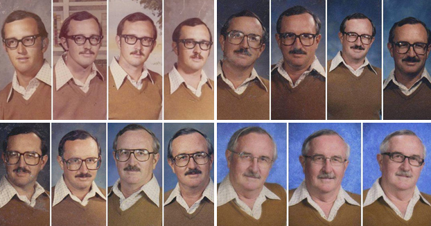 Este profesor ha utilizado la misma ropa para su foto del anuario durante 40 años