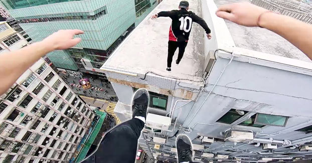 Parkour por las azoteas de Hong Kong