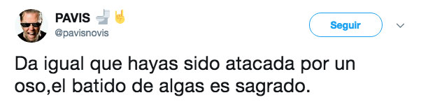 Da igual que hayas sido atacada por un oso, el batido de algas es sagrado