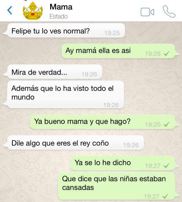 Historia de España: Chat de WhatsApp entre doña Sofía y Felipe tras el Queengate