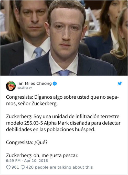 Los mejores memes sobre la comparecendia de Mark Zuckerberg en el Senado