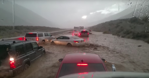 Riada en plena autovía de California