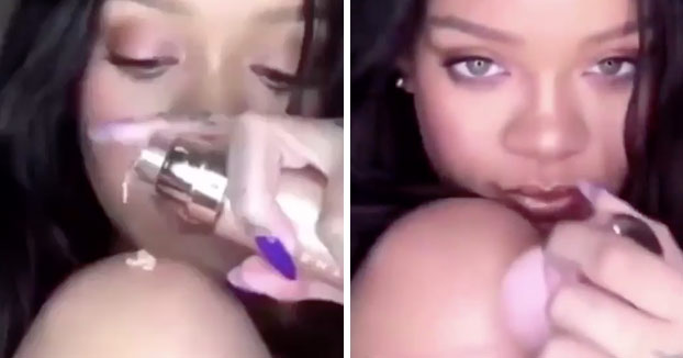 No podrás parar de reír viendo a estos hombres parodiando el vídeo de Rihanna maquillándose el hombro