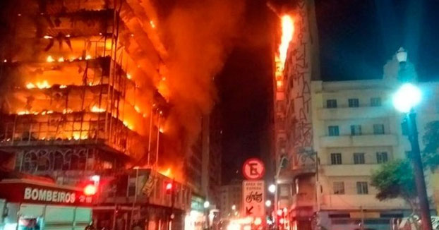 Un edificio de 24 pisos se derrumba en São Paulo debido a un incendio [Vídeos]