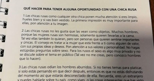 La Federación Argentina de Fútbol reparte a los periodistas un manual sobre cómo ligar con rusas para el Mundial