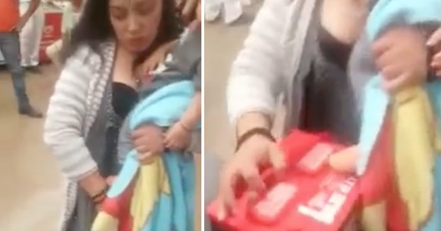 Una mujer es pillada cuando utilizaba a su bebé para robar dos baterías de coche que llevaba escondidas entre la ropa