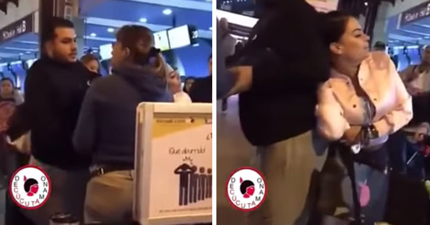 Una mujer pilla a su pareja con su amante en el aeropuerto