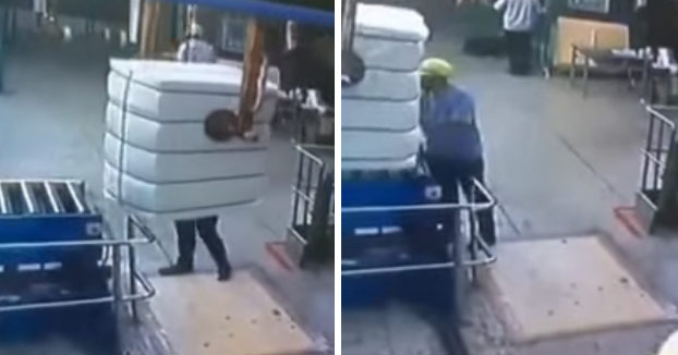 El casco de seguridad ha salvado la vida de este trabajador