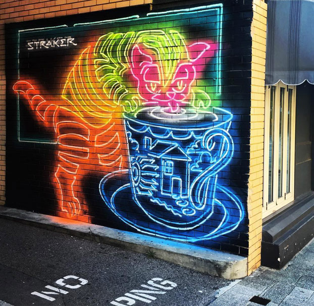 Este artista hace graffitis que parecen neones