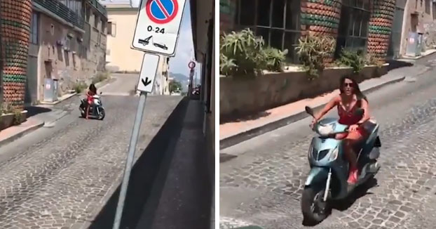 Aída Nízar se empotra con una moto mientras hacía un vídeo para Instagram