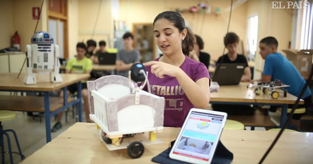 Clase de robótica de un colegio de Sevilla premiado dos veces por sus inventos