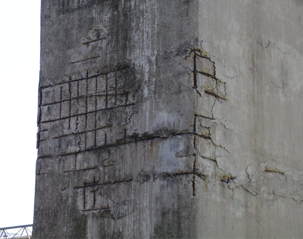 Fotos del estado de los pilares del viaducto de Somonte en la Y asturiana