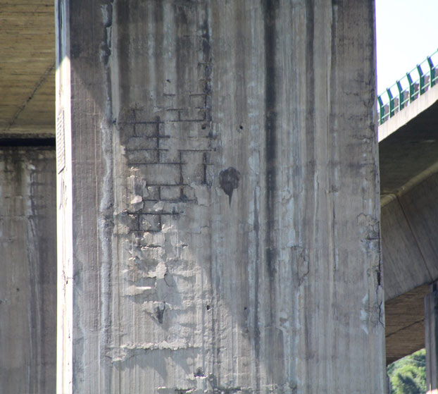 Fotos del estado de los pilares del viaducto de Somonte en la Y asturiana