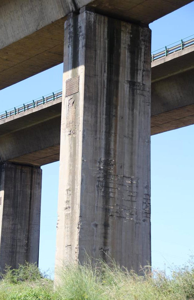 Fotos del estado de los pilares del viaducto de Somonte en la Y asturiana