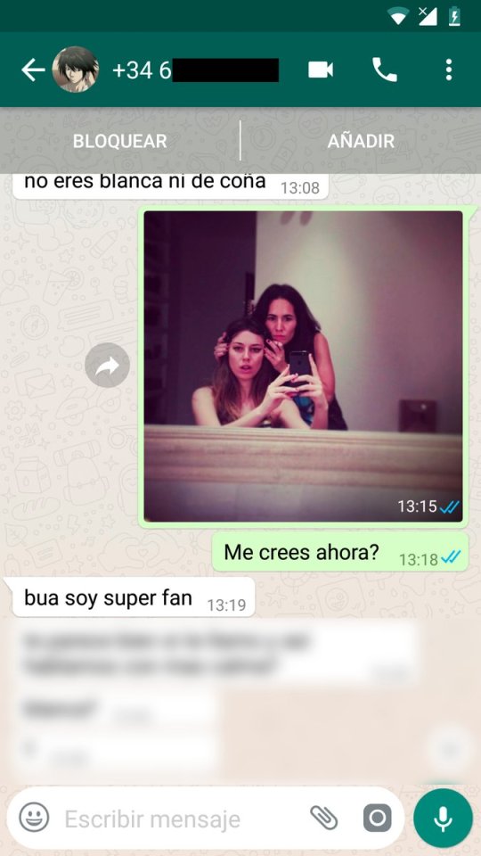 Me llegó un mail de un tío que me preguntaba si tenía el número de Blanca Suárez. Le di mi número y me hice pasar por ella