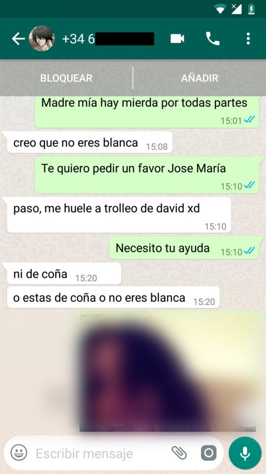Me llegó un mail de un tío que me preguntaba si tenía el número de Blanca Suárez. Le di mi número y me hice pasar por ella