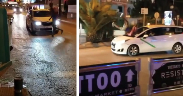 Un turista británico drogado se lanza contra un taxi en marcha en Ibiza