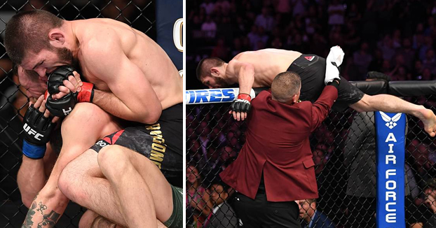 Khabib desata una batalla campal después de vencer a McGregor en el UFC 229. Vídeo del incidente