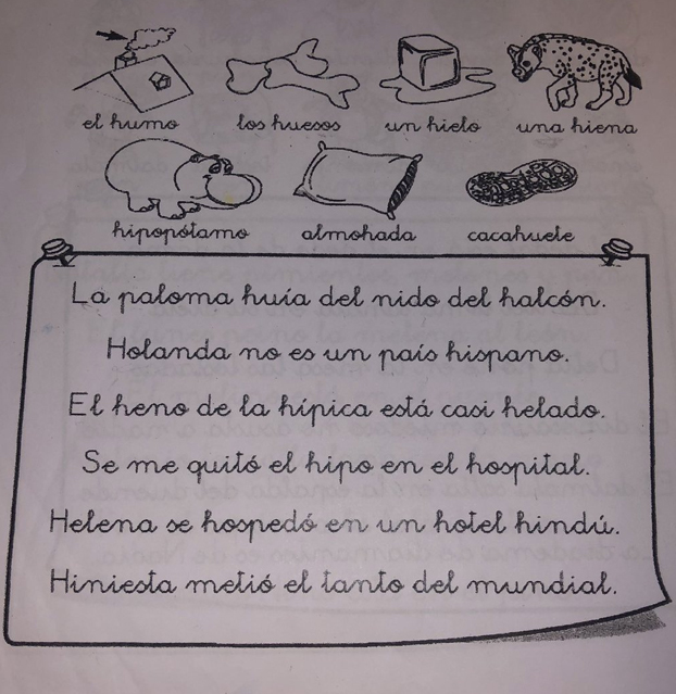 Por favor, la última frase de la cartilla de lectura de mi hijo de primero de primaria