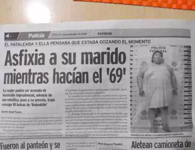 Asfixia a su marido mientras hacían un '69'