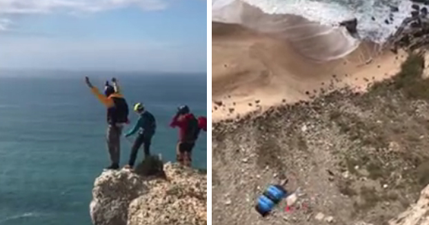 Un turista alemán se estrella contra el suelo cuando hacía salto BASE en Nazaré