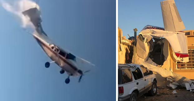 Momento en el que una avioneta se estrella contra una casa habitada en Culiacán