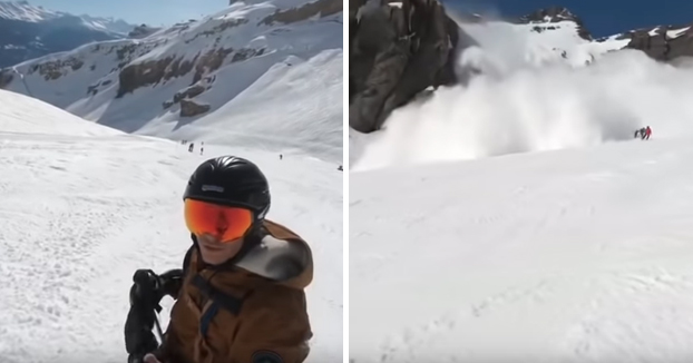 Vídeo de uno de los esquiadores durante la avalancha de nieve en la estación suiza de Crans-Montana
