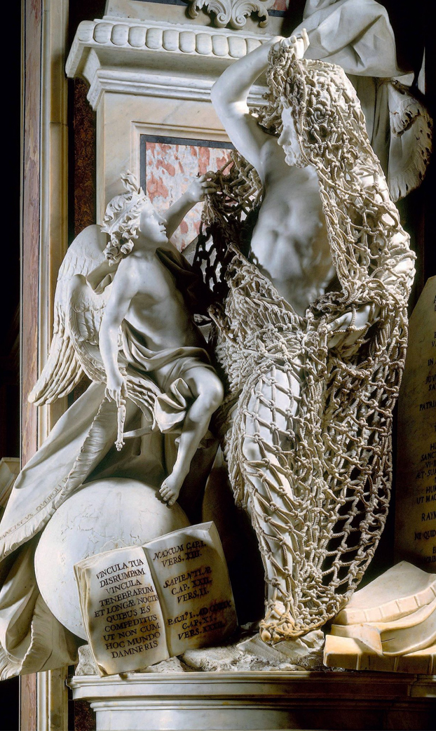 La red es de mármol. ''El desengaño'', célebre obra de Francesco Queirolo, ubicada en la capilla Sansevero de Nápoles
