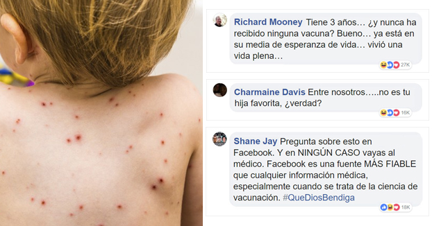 Una madre anti-vacunas pregunta como proteger del sarampión a su hija no vacunada, Internet responde