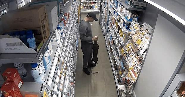 Intentan localizar a un hombre que agarró a su perro salchicha por la piel de la nuca cuando no quería caminar por el supermercado
