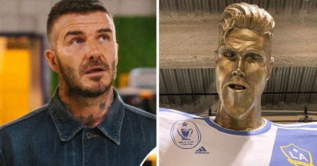 James Corden le gasta una broma pesada a David Beckham con una estatua falsa. Ojo a la reacción del jugador al verla