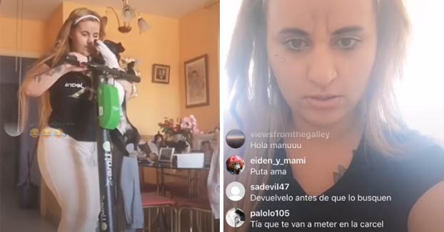 'La Reina del Brillo' roba un patinete eléctrico de una empresa de alquiler de Madrid y se lo lleva a su casa
