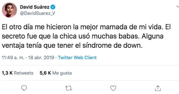 El humorista David Suárez despedido de la Cadena Ser por su polémico tuit