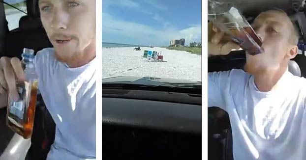 Escapa de la policía en coche por la playa y retransmite su huída en directo por Facebook