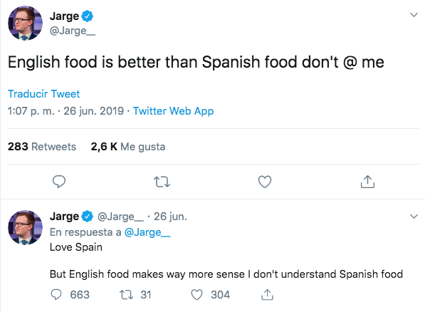 Un británico defiende que la comida inglesa es mejor que la española y le responde hasta Chicote